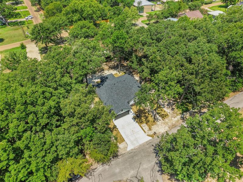 New construction residence featuring a dark shingle roof and a concrete driveway New construction residence featuring a dark shingle roof and a concrete driveway