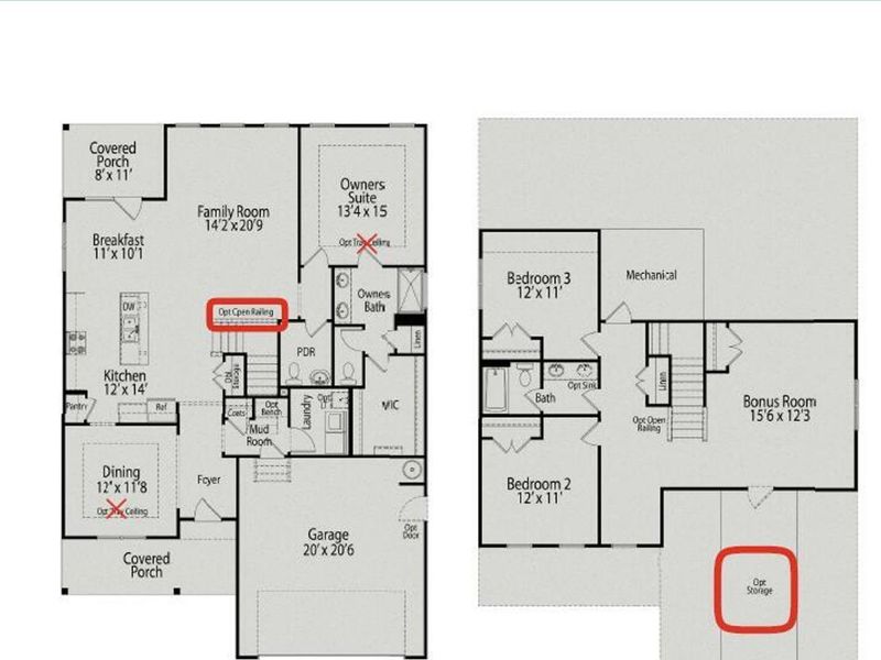 2D floor plan layout of this home in Woodland Crossing, Zebulon, NC (Image 3).