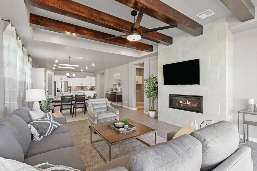 Representative furnished interior of a home built from the Pershing by Hakes Brothers in Paseo Del Este, El Paso (Image 7).
