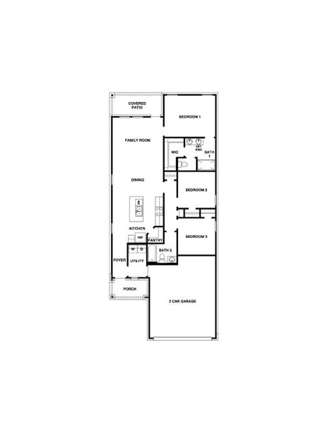 2D floor plan layout for the X30A by D.R. Horton in Granger Pines, Conroe, TX (Image 5).