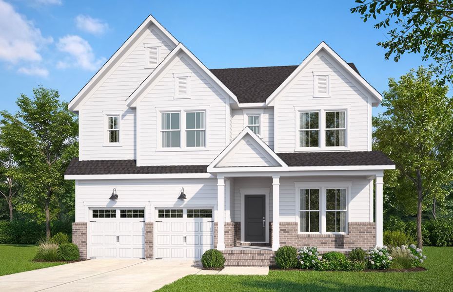 Representative exterior photo of a completed home built from the Stonebrook by Pulte Homes in Lewiston Meadows, Greensboro, NC (Image 23).