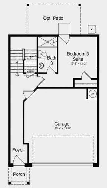 2D floor plan layout of this home in Rosewood Farm, Lawrenceville, GA (Image 5).