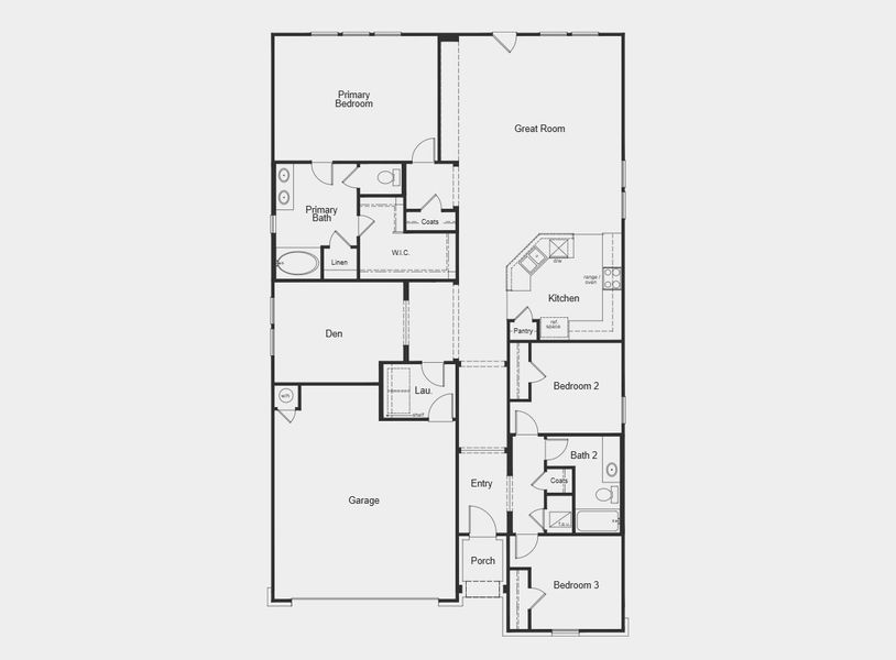 2D floor plan layout for the 2003 Modeled by KB Home in Sagecrest Preserve, Conroe, TX (Image 4).