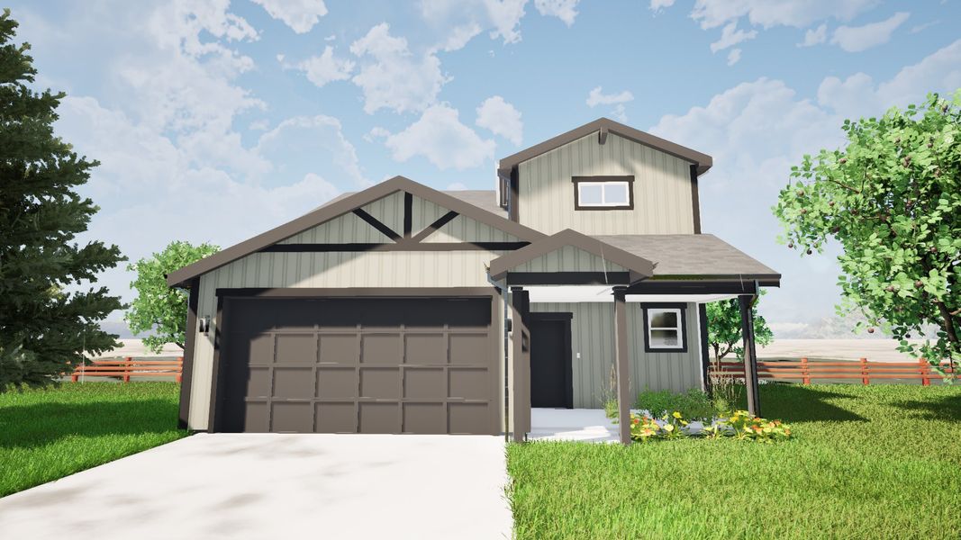 Front exterior of a new home in Granary, Johnstown, CO, highlighting curb appeal (Image 18).