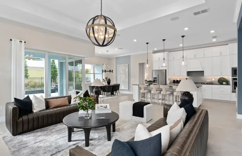 Furnished interior view inside a new home in Del Webb Oasis, Winter Garden (Image 7). Furnished interior view inside a new home in Del Webb Oasis, Winter Garden (Image 7).
