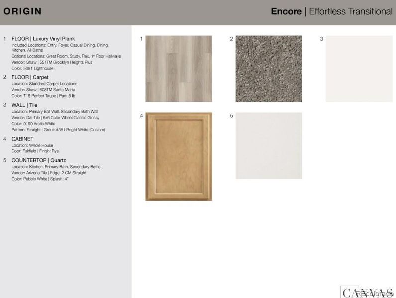 712 96th Avenue Place design selections. Home is currently under construction and selections are subject to change.