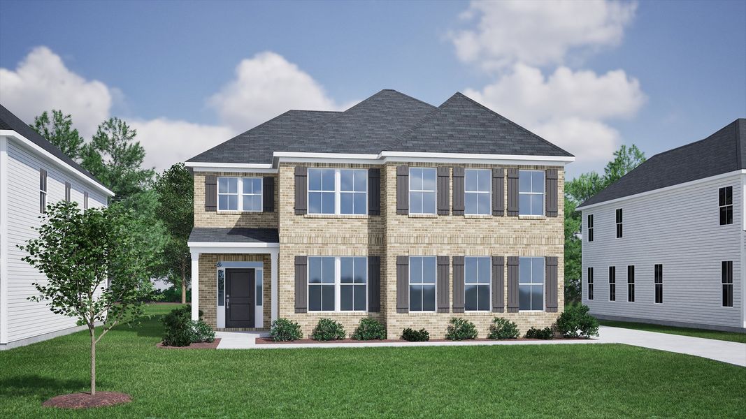 Representative exterior photo of a completed home built from the Saluda II - Vanguard Collection by Mungo Homes in Scotts Hill Village, Wilmington, NC (Image 21).