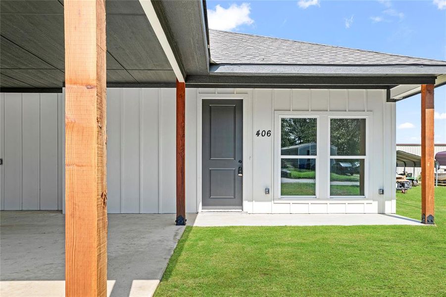 Exterior details and patio area of a home in , Whitesboro (Image 16). Exterior details and patio area of a home in , Whitesboro (Image 16).