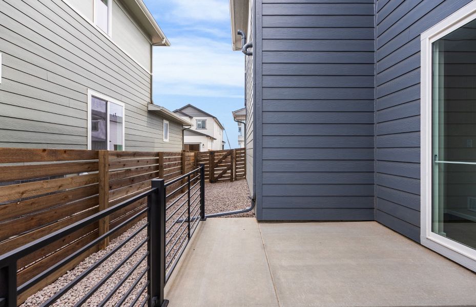 Exterior details and patio area of a home in Barefoot Village, Firestone (Image 4). Exterior details and patio area of a home in Barefoot Village, Firestone (Image 4).