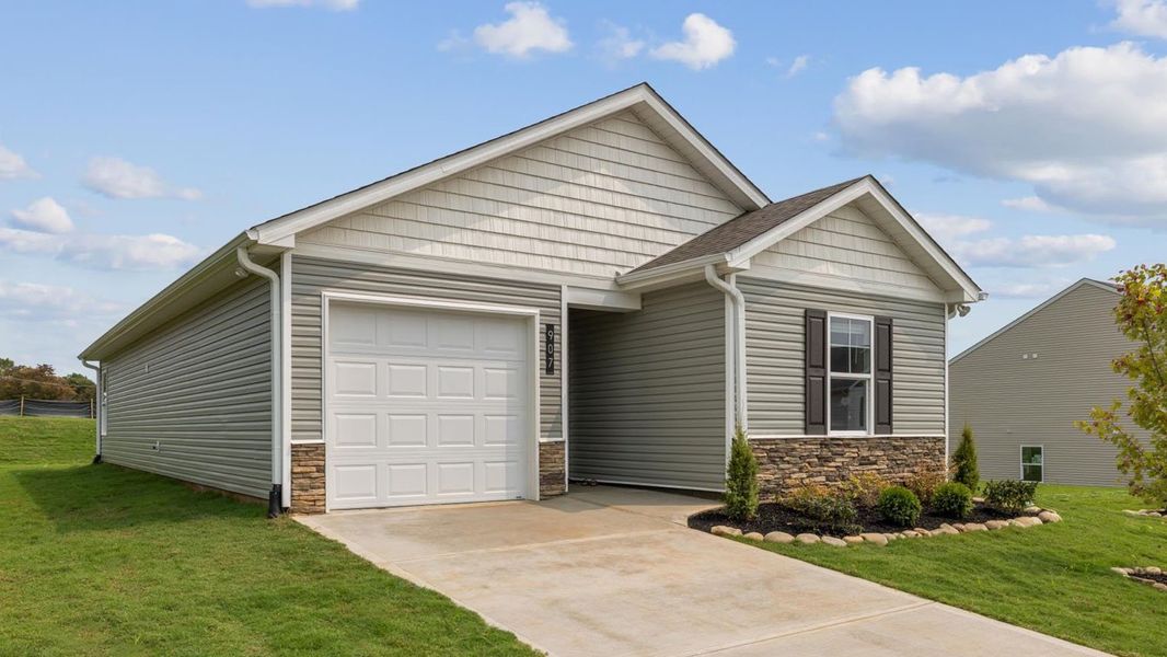 Front exterior of a new home in Highland View, Seymour, TN, highlighting curb appeal (Image 2).