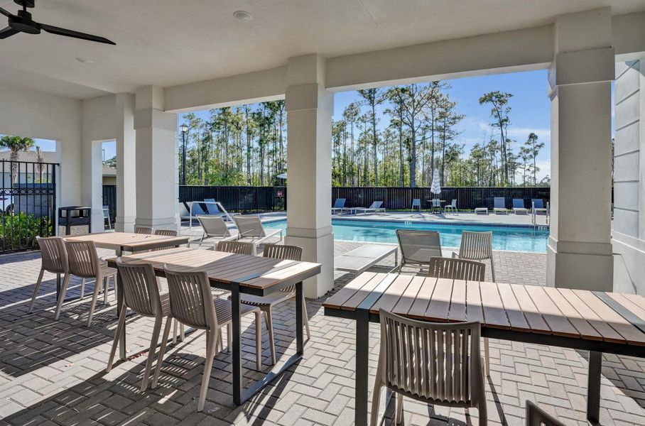 Exterior details and patio area of a home in Preserves at Park Trace, Stuart (Image 3).