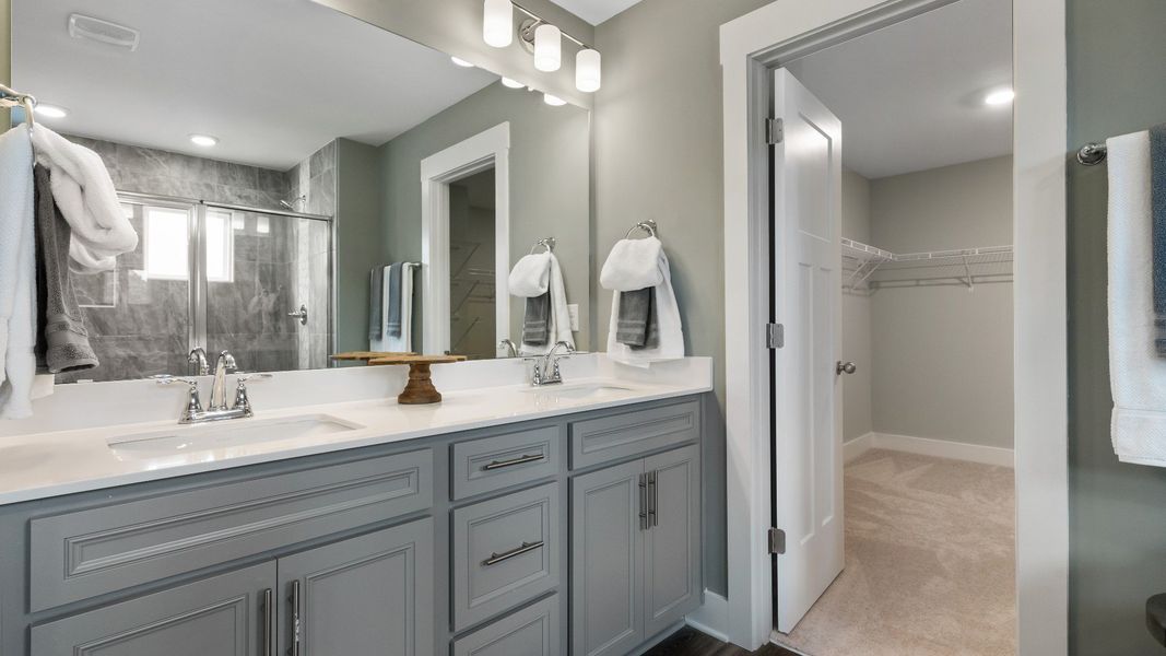 Primary Bathroom of The Drayton Design by DRB Homes