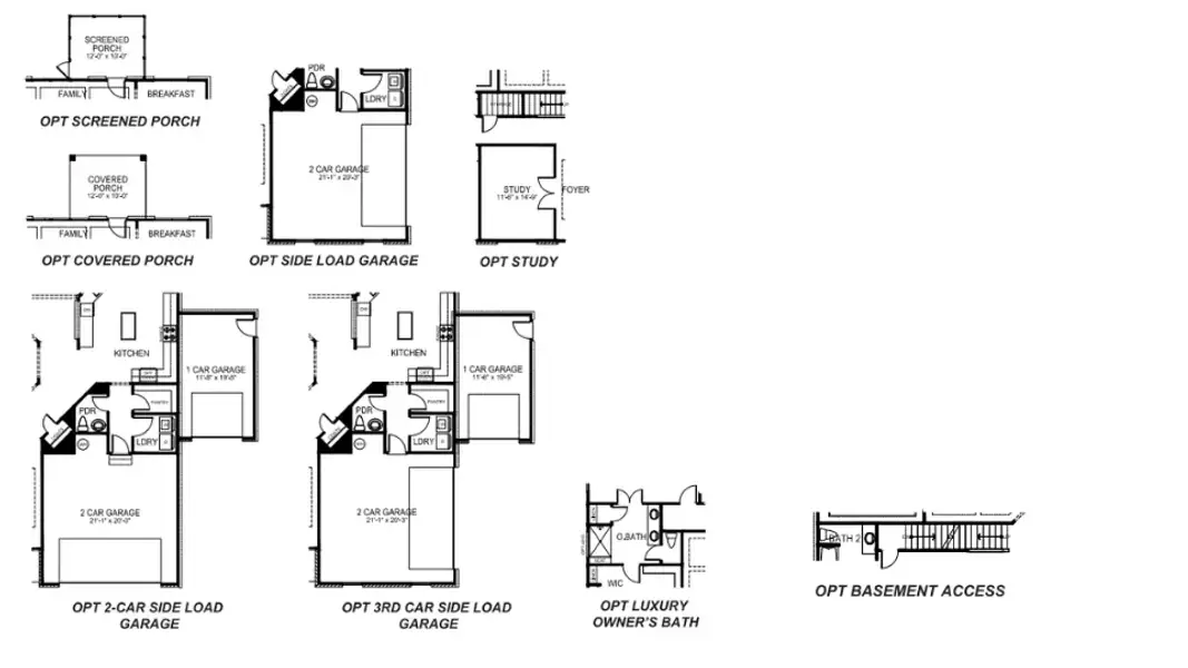 2D floor plan layout for the Oxford by D.R. Horton in Pinebrook, Woodruff, SC (Image 4).