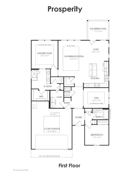 2D floor plan layout for the Prosperity by Del Webb in Del Webb Bridgeland, Cypress, TX (Image 3).