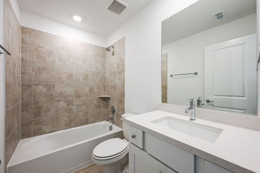 Furnished interior view inside a new home in Cross Creek Meadows 55s, Celina (Image 11). Furnished interior view inside a new home in Cross Creek Meadows 55s, Celina (Image 11).