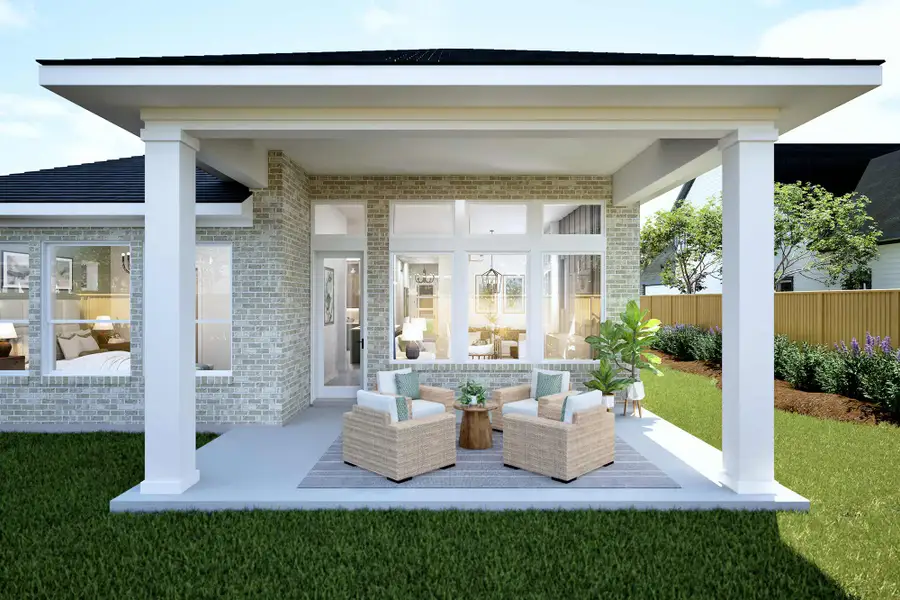 Representative exterior details of a home built from the The Brownsville by David Weekley Homes in Landmark, Denton (Image 4).