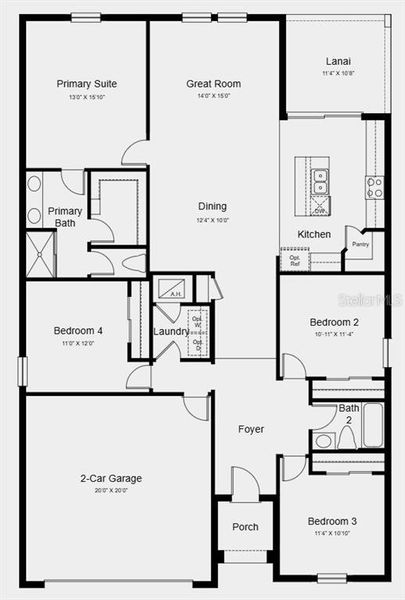 2D floor plan layout of this home in Waterstone, Groveland, FL (Image 2). 2D floor plan layout of this home in Waterstone, Groveland, FL (Image 2).