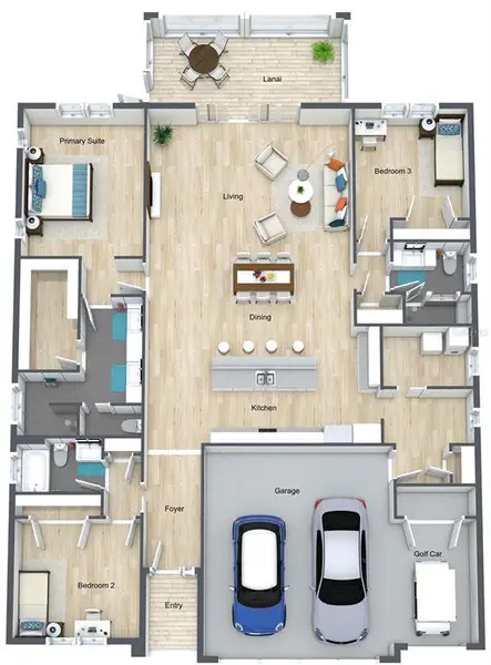 2D floor plan layout of this home in , The Villages, FL (Image 5).