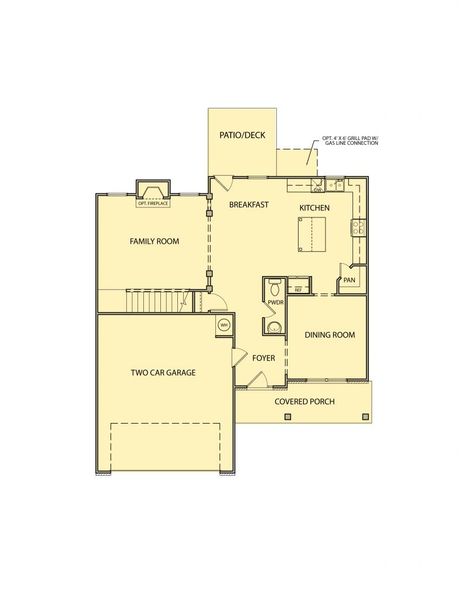 2D floor plan layout for the Axley by Kerley Family Homes in Carter Grove, Cartersville, GA (Image 3).