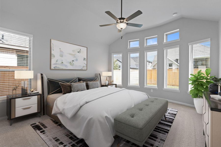 Furnished interior view inside a new home in Bridgeland 55', Cypress (Image 9).