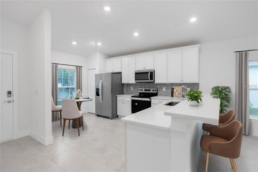 Furnished interior view inside a new home in , Port Charlotte (Image 17). Furnished interior view inside a new home in , Port Charlotte (Image 17).