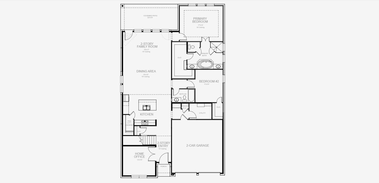 2D floor plan layout for the 2694W by Perry Homes in Briggs Ranch 50', San Antonio, TX (Image 5). 2D floor plan layout for the 2694W by Perry Homes in Briggs Ranch 50', San Antonio, TX (Image 5).