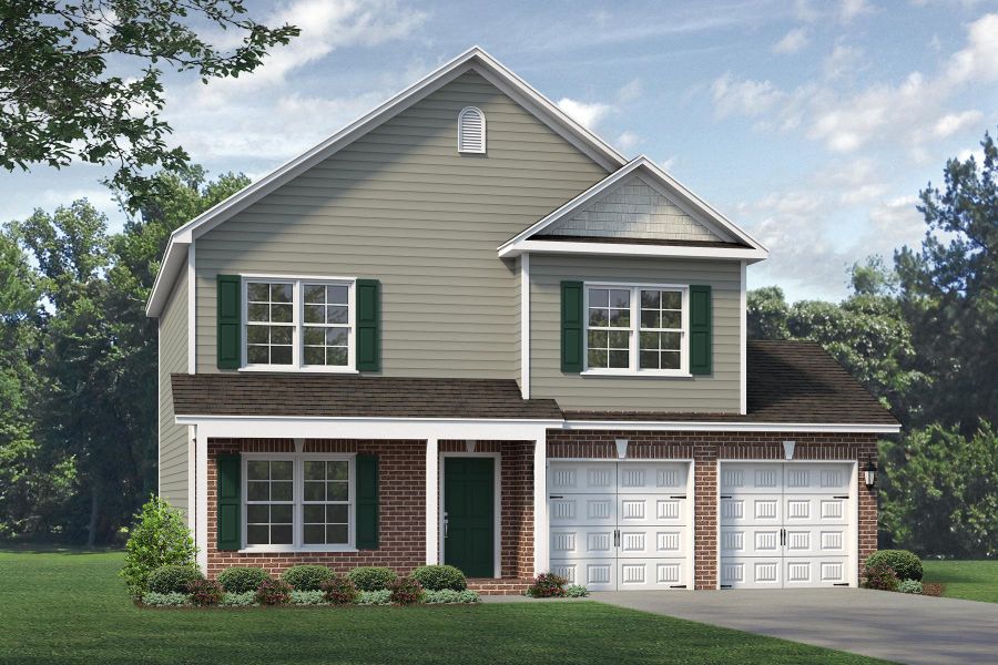 Representative exterior photo of a completed home built from the Vermont by Keystone Homes NC in Brassfield Meadows, Burlington, NC (Image 38). Representative exterior photo of a completed home built from the Vermont by Keystone Homes NC in Brassfield Meadows, Burlington, NC (Image 38).