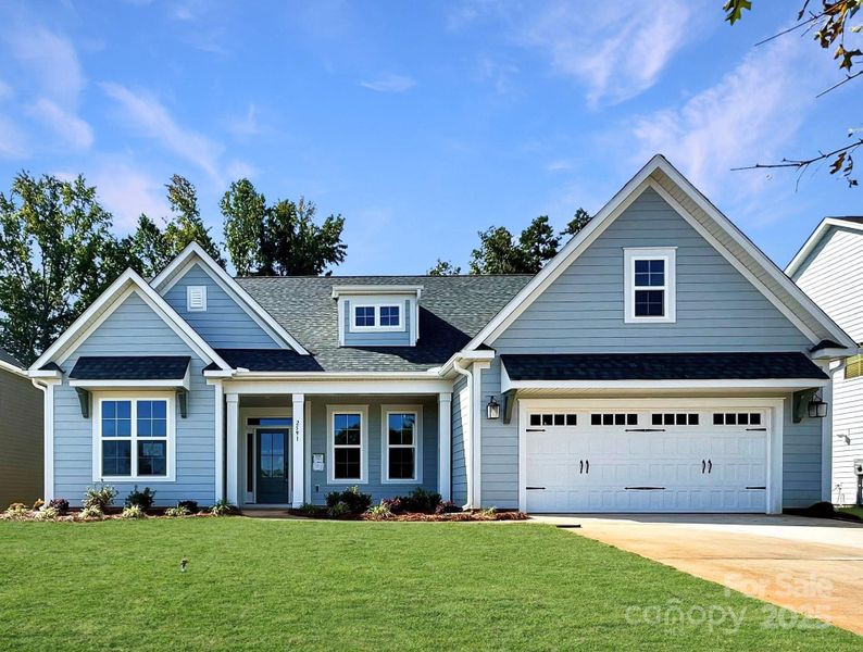 Front exterior of a new home in Red Hill, Concord, NC, highlighting curb appeal (Image 1). Front exterior of a new home in Red Hill, Concord, NC, highlighting curb appeal (Image 1).