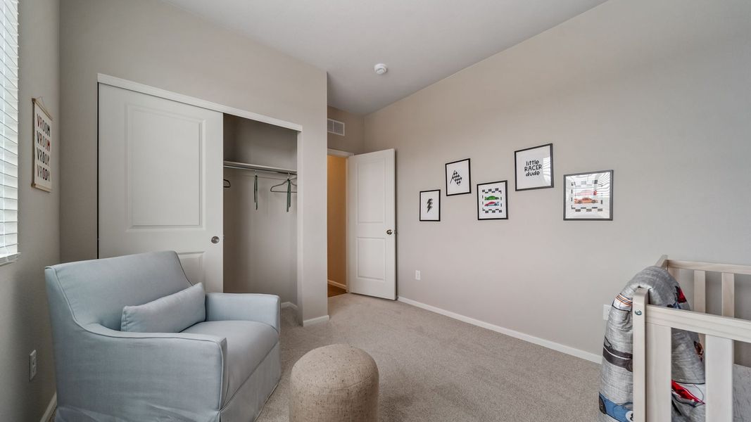 Furnished interior view inside a new home in Thompson River Ranch, Johnstown (Image 34).