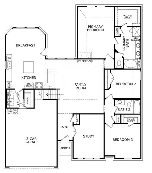 2D floor plan layout for the Concept 2379 by Landsea Homes in Abe's Landing, Granbury, TX (Image 8).