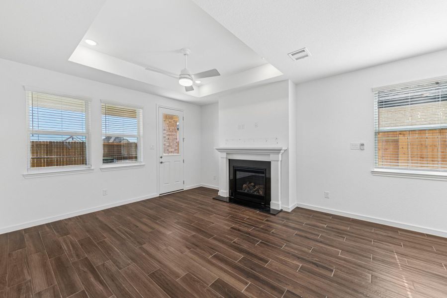 Cozy great room with fireplace