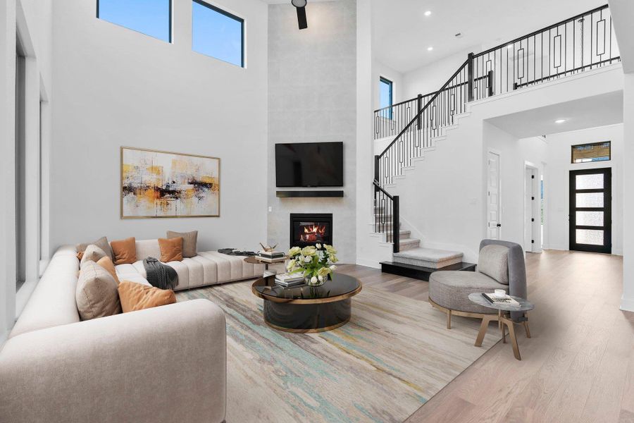 Open Concept Family Room - Virtually Staged