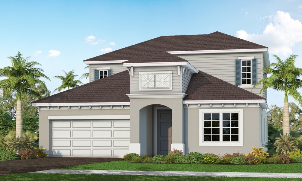 Representative exterior photo of a completed home built from the Oleander by Neal Communities in Windward, Sarasota, FL (Image 1). Representative exterior photo of a completed home built from the Oleander by Neal Communities in Windward, Sarasota, FL (Image 1).