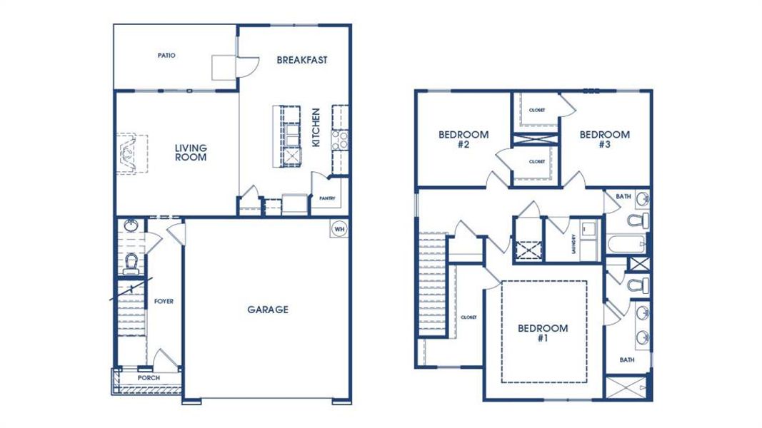 2D floor plan layout of this home in Poplar Preserve, Newnan, GA (Image 3).