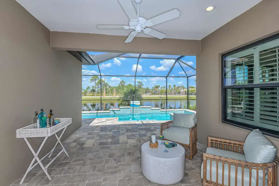 Exterior details and patio area of a home in Boca Royale Golf & Country Club at Wellen Park, Englewood (Image 4).