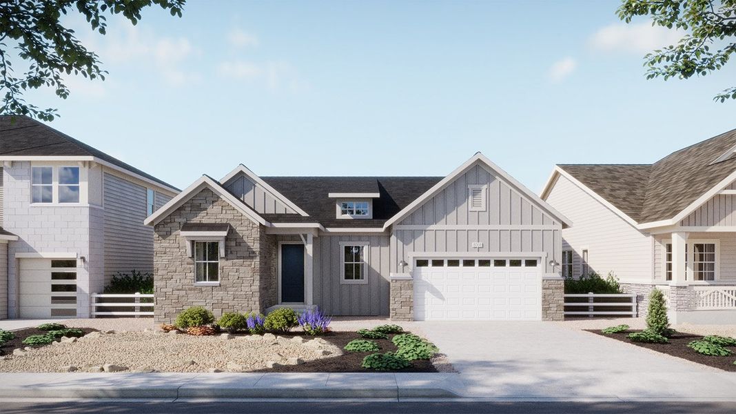 Front exterior of a home in the The Estates Collection at Murphy Creek community, located in Aurora, CO (Image 11).