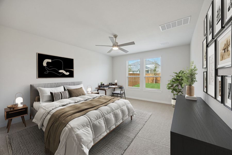 Primary Suite in the Masters home plan by Trophy Signature Homes – REPRESENTATIVE PHOTO