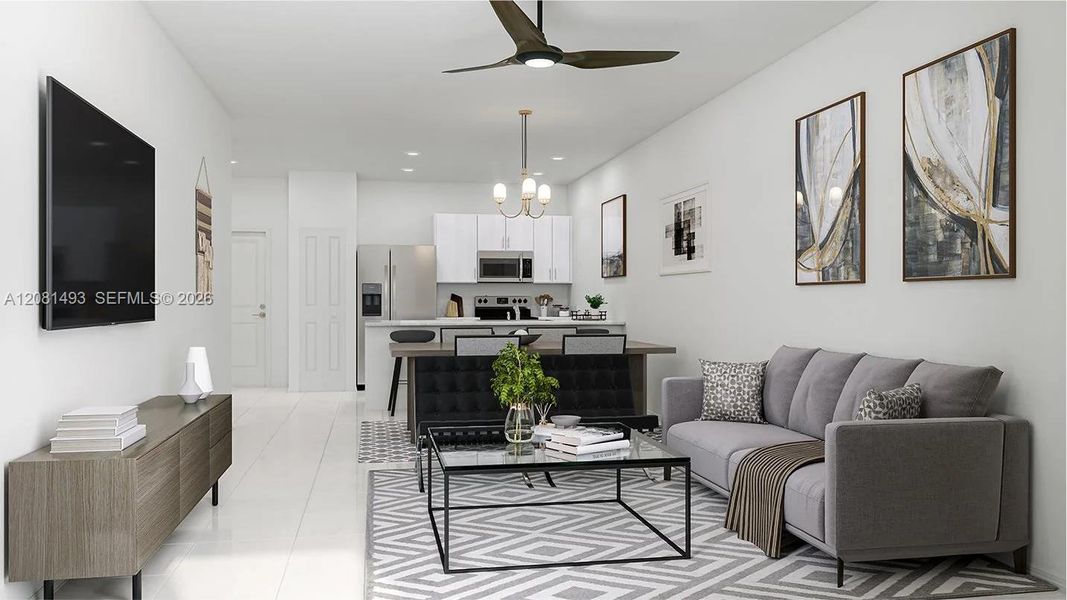 Furnished interior view inside a new home in Solstice, Miami (Image 7).