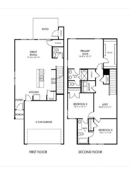 2D floor plan layout of this home in Georgetown Crossing, Kannapolis, NC (Image 5).