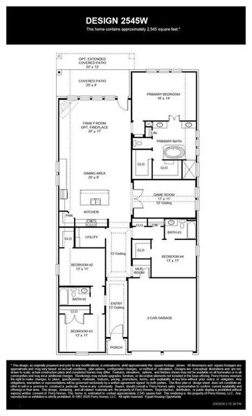 2D floor plan layout of this home in M3 Ranch, Mansfield, TX (Image 2).