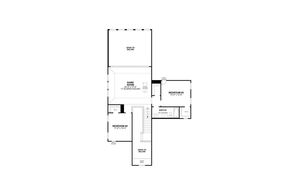 2D floor plan layout for the Presidio by M/I Homes in Eliana, McKinney, TX (Image 3).
