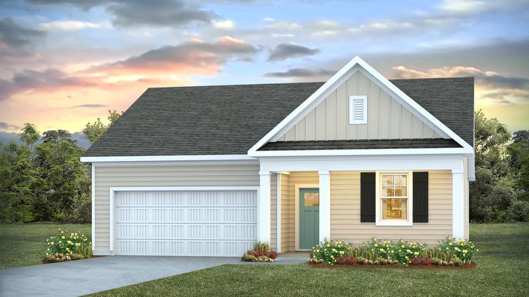 Front exterior of a new home in Cedar Hill Landing, Navassa, NC, highlighting curb appeal (Image 1). Front exterior of a new home in Cedar Hill Landing, Navassa, NC, highlighting curb appeal (Image 1).