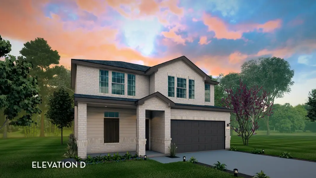 Representative exterior photo of a completed home built from the Lavaca by CastleRock Communities in Massey Oaks, Pearland, TX (Image 1).