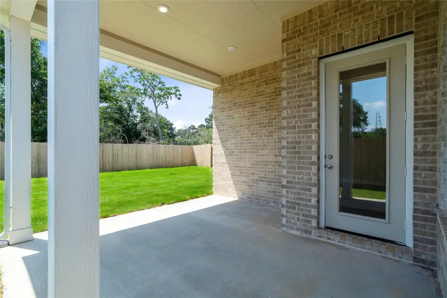Exterior details and patio area of a home in Sorella, Tomball (Image 4). Exterior details and patio area of a home in Sorella, Tomball (Image 4).