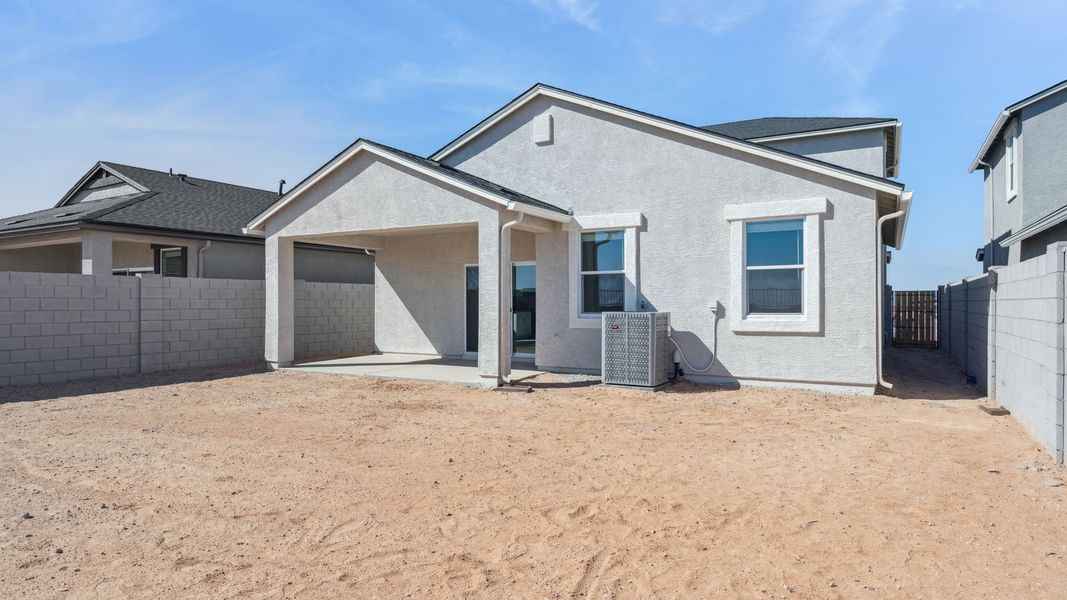 Exterior details and patio area of a home in Elena Trails, Maricopa (Image 19).