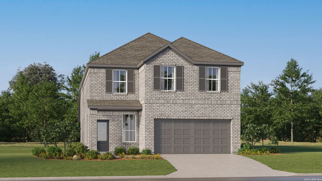 Front exterior of a new home in Grace Valley, Marion, TX, highlighting curb appeal (Image 21).