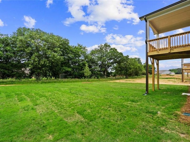 Exterior details and patio area of a home in Wehunt Meadows, Hoschton (Image 25).
