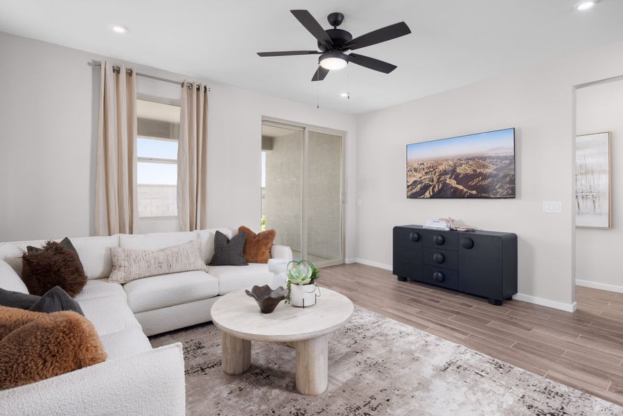 Representative furnished interior of a home built from the Fossil by Beazer Homes in Montana Vista: Highland, Buckeye (Image 7). Representative furnished interior of a home built from the Fossil by Beazer Homes in Montana Vista: Highland, Buckeye (Image 7).