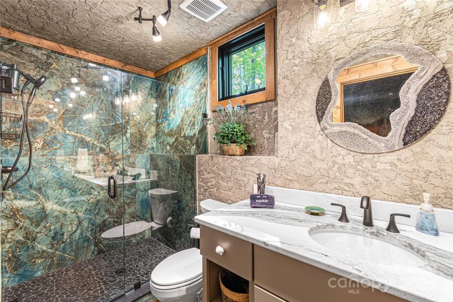 Furnished interior view inside a new home in , Cashiers (Image 19).