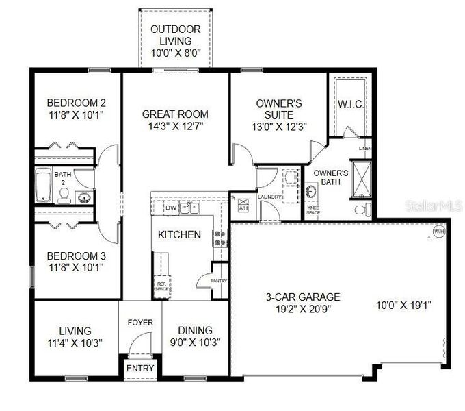 2D floor plan layout of this home in Palm Coast, Palm Coast, FL (Image 4).